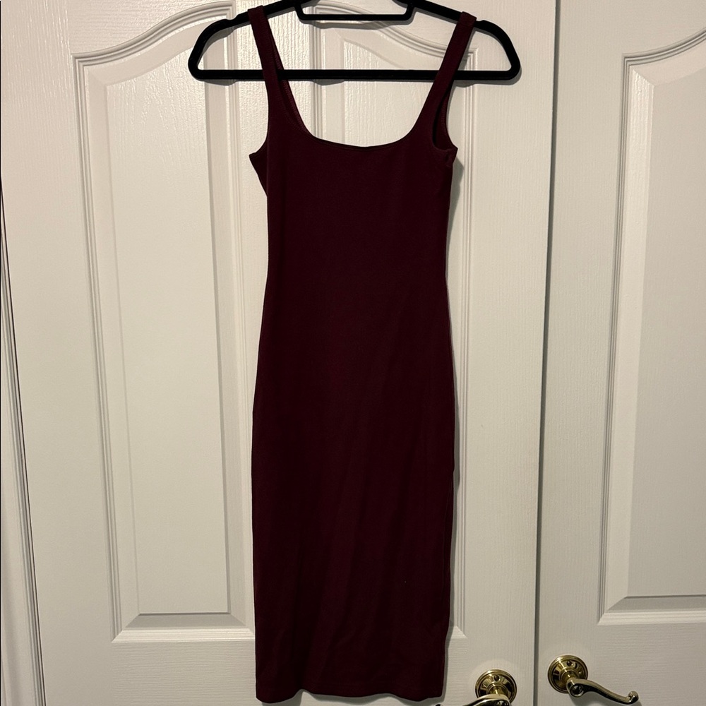 American Apparel Rich Burgundy Midi Dress